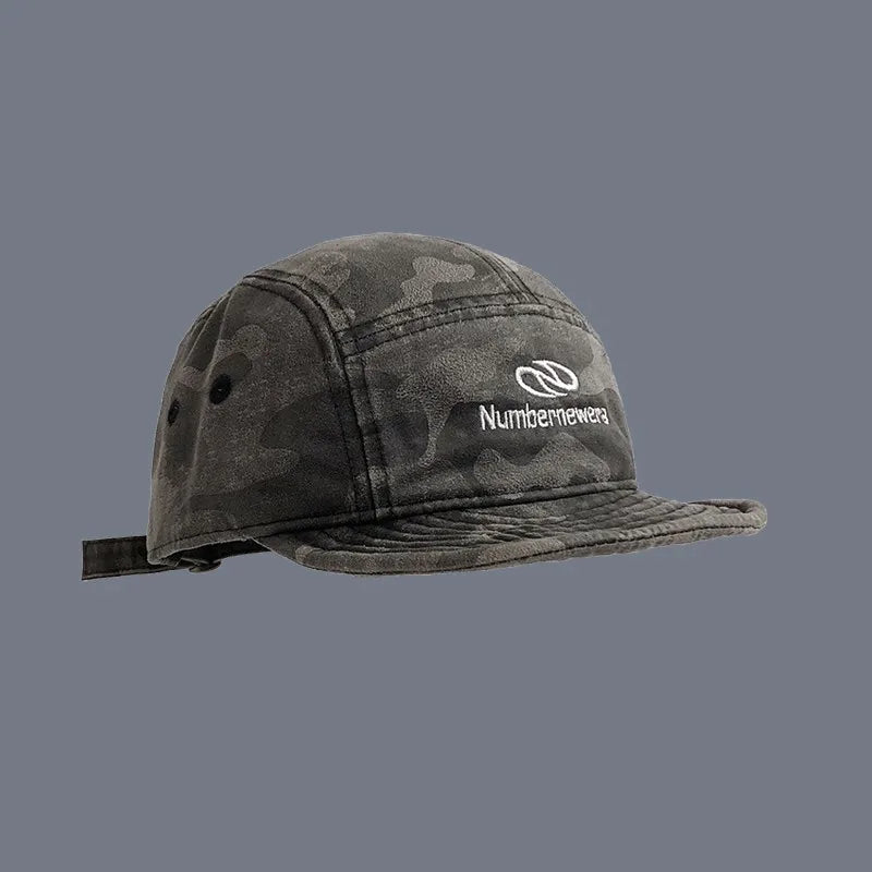 American Retro Washed Camouflage Tactical Short Brim Baseball Cap For Women Summer Workwear