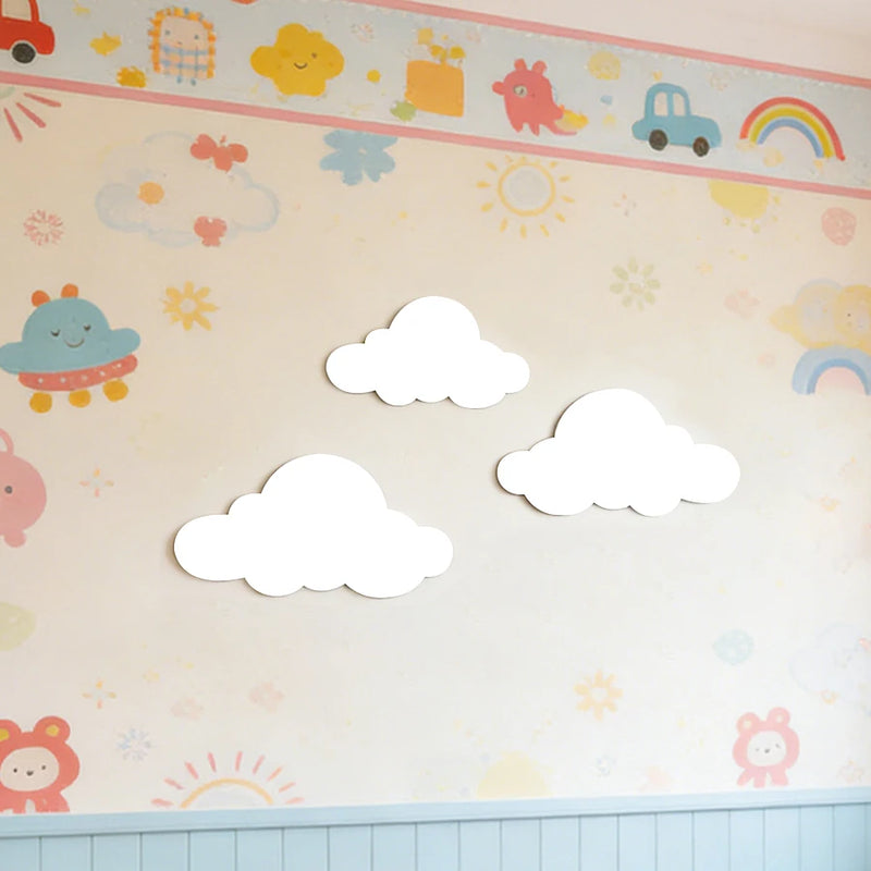 Ins Nordic Wooden Wall Stickers Wooden White Cloud Sticker Kids Room Decoration Home Crafts Nursery Decor Wall Ornament