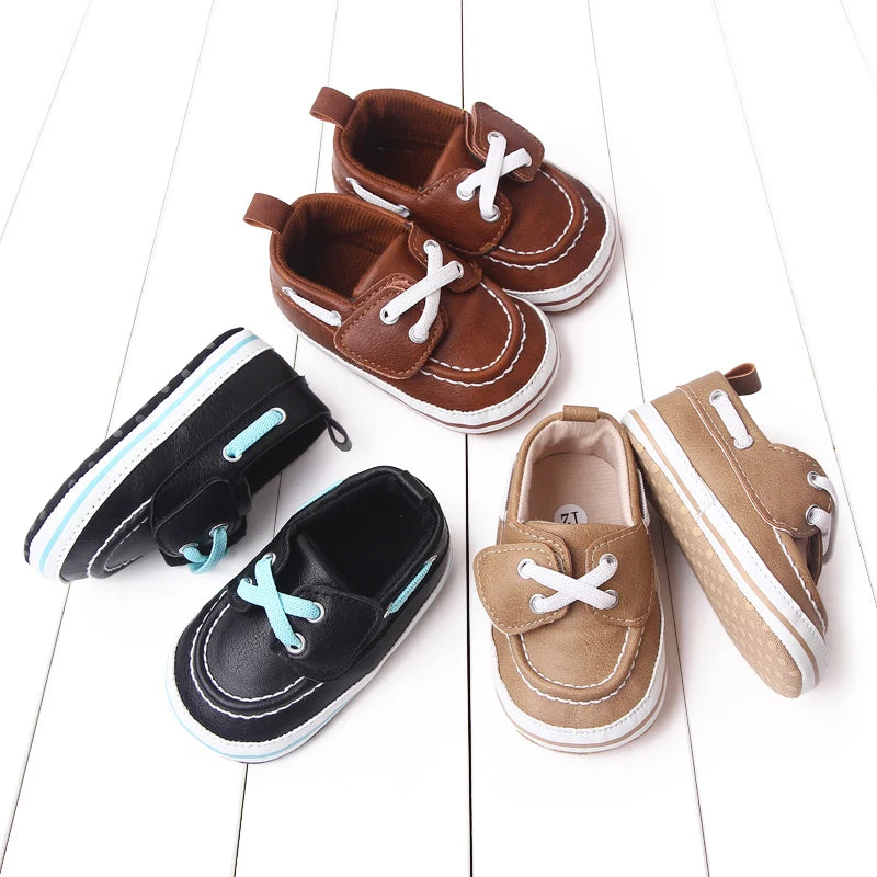 2025 Spring and Autumn New Casual Canvas Baby Shoes with Soft Soles Lace-Up Baby Shoes Dome-shaped Shoes Learning Walkers