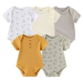 3/4/5 Pcs/Lot Four Seasons Unisex Cartoon Newborn Boy Girl Bodysuits Soft Cute Infant Oneises Clothes Baby Shower Gift