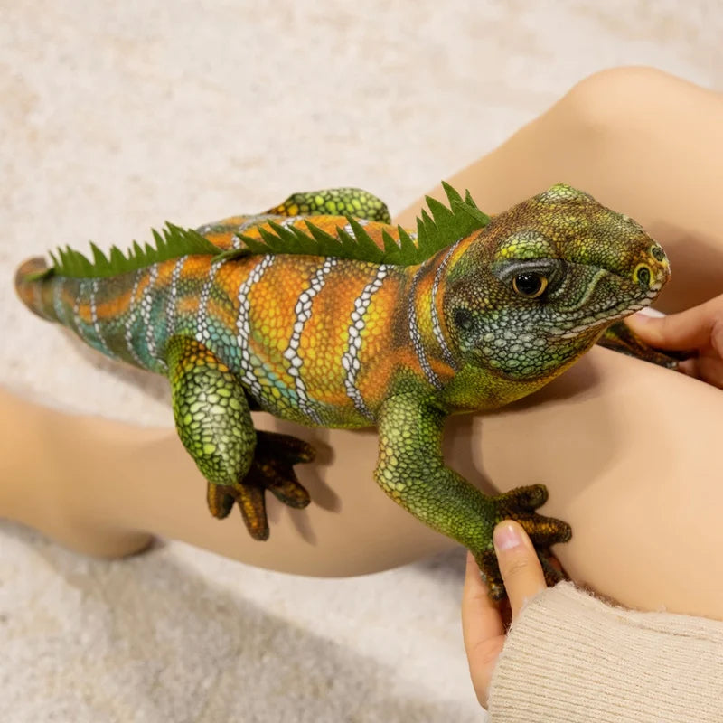 Hot Tropical Rainforest Wildlife Simulation Lizard Plush Doll Lifelike Chameleon Stuffed Toys Cute Reptile Pet Model Kids Gifts