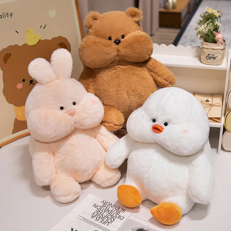 Cartoon Cute Series Pink Rabbit Duck Bear Plush Toys Bear Soft Dolls  Animal Stuffed Plush Birthday Gifts For Girls