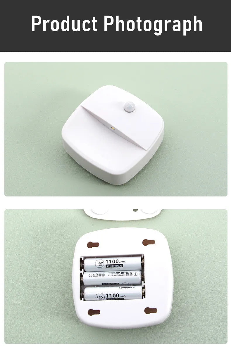 LDHLM Motion Sensor Light LED Night Lights AAA Battery Powered Bedroom Wall Staircase Closet Aisle Body Induction Lamp