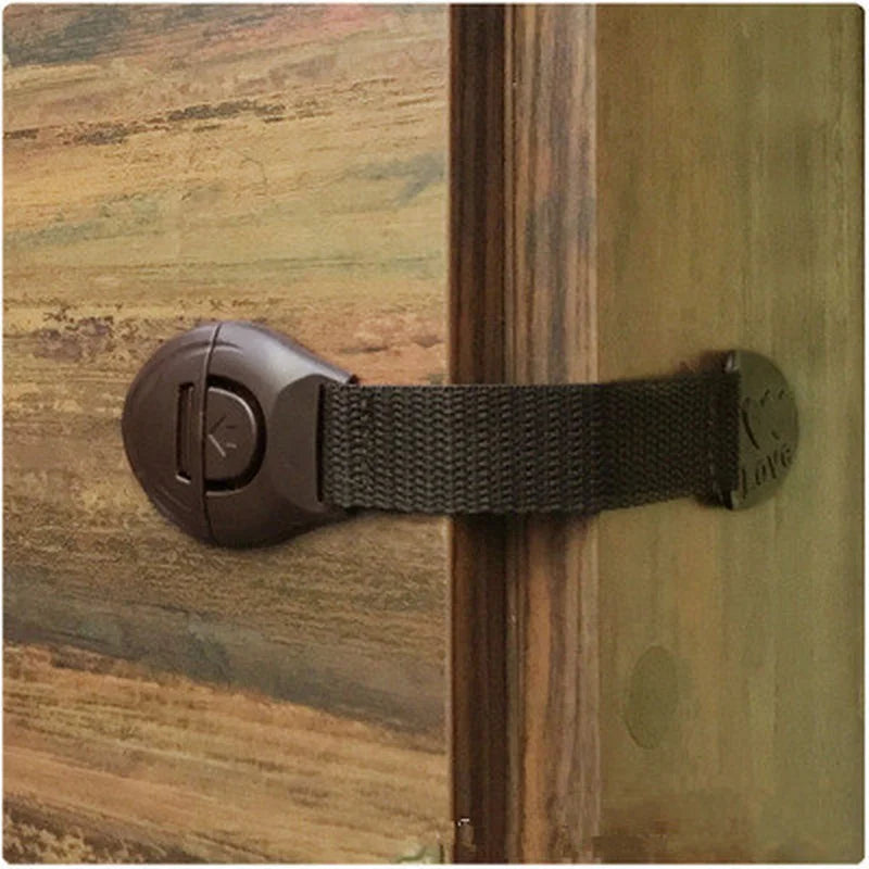 3pcs/set Coffee Black White Baby Safety Lock Child Toddler Cabinet Drawer Refridgerator Lock for Kids Protection Straps Locks