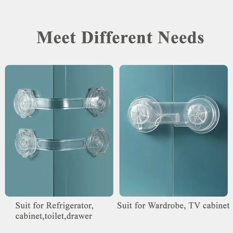 2-6Pcs Security Protection Lock Home Baby Safety Multifunction Drawer Lock Child Protect Toilet Refrigerator Lock Door Buckle