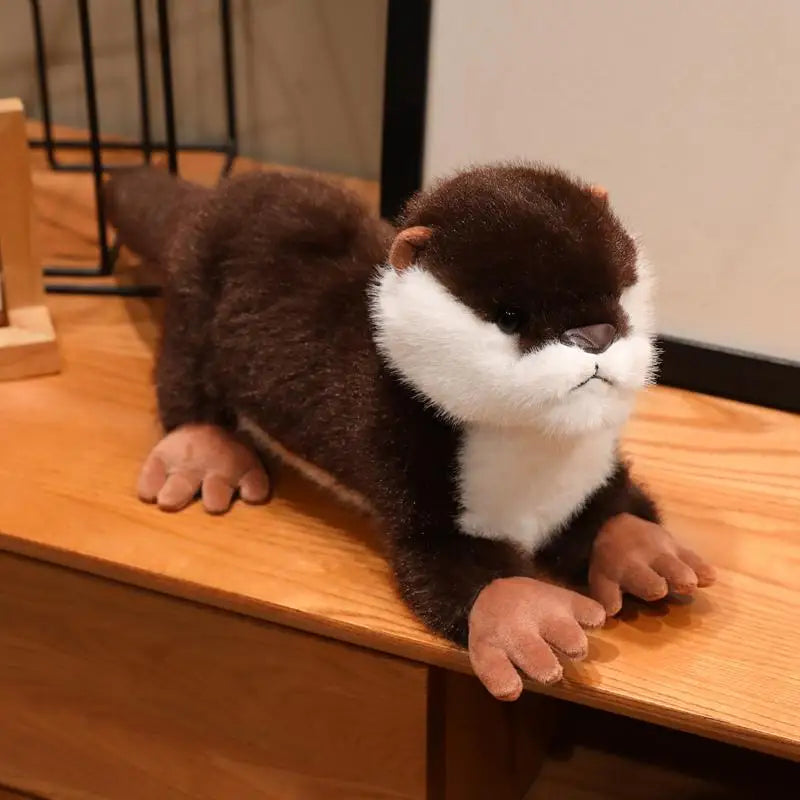 New 40cm Cute Otter Plush Toys Fluffy Cozy Magnetic Animal Doll Cute Well-behaved Lying Doll Funny Toys Nice Accompany Gift