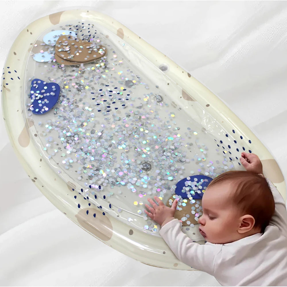 LED Light Up Baby Water Play Mat Inflatable Sensory Water Mat for Infants Toddlers Tummy Time Playmat