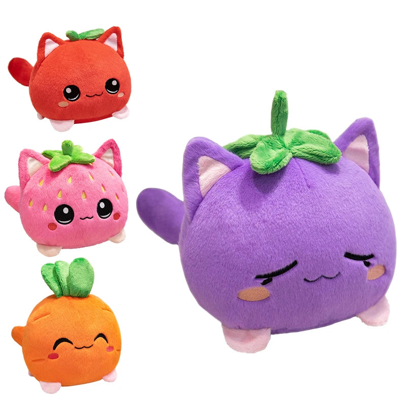 Cute Plush Dolls With Strawberry Cat Stuffed Soft Toys Fruit Sofa Doll Birthday Gift Room Decor Children's Friends Birthday