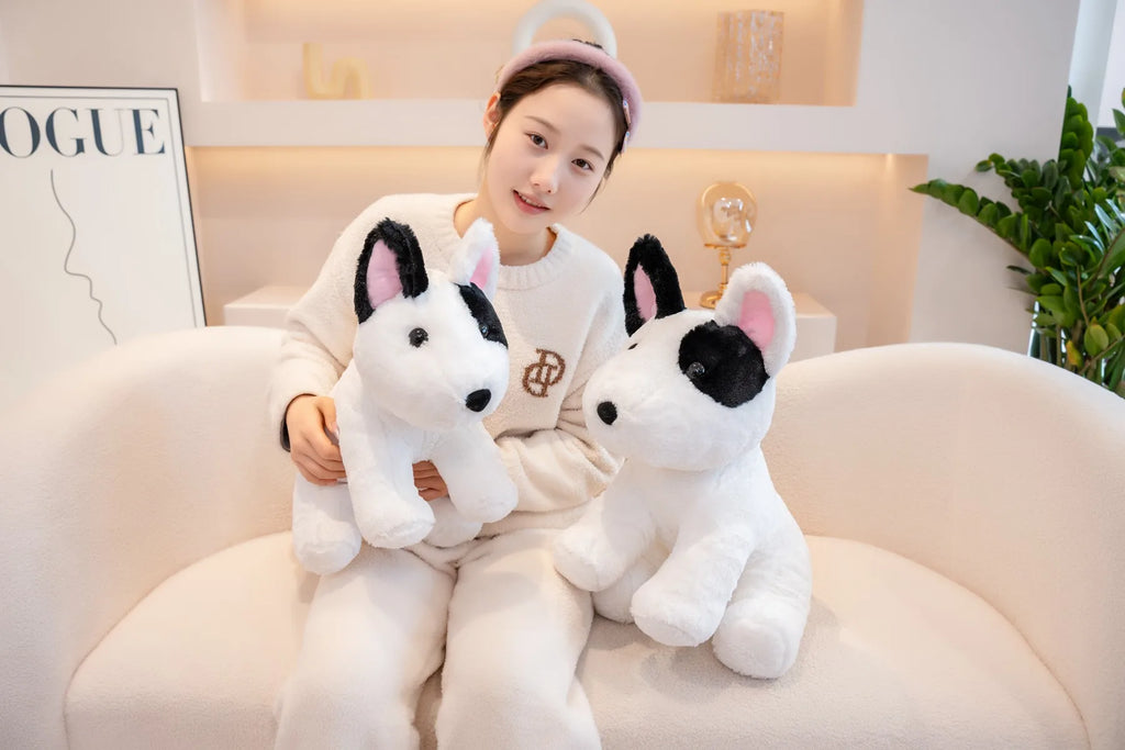 New 40/50cm Sitting Posture Bull Terrier Plush Toys Kawaii Pet Dog Stuffed Animal Toy Sleep Mate Throw Pillow Kid Birthday Gift