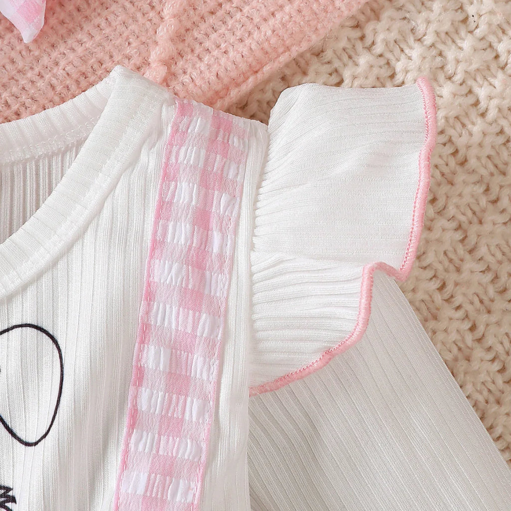 Newborn Baby girl Easter Dress Cartoon Small Rabbit Print plaid Dress+Headband 2Pcs/set for Cute Baby girls 0-18 Months Dress