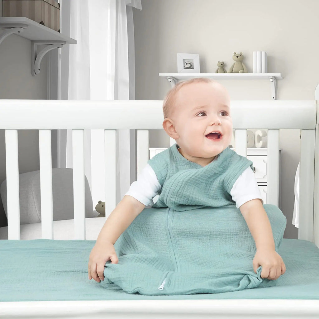 Baby Sleep Sack 0-6 Months 100% Organic Cotton Muslin Baby Sleeping Bag Toddler Wearable Blankets Comfy Stretchy