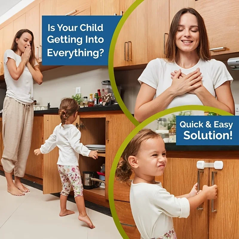 1/3/5Pcs Child Safety Cabinet Locks Premium Adjustable Baby Proof Drawer Latches Bathroom Kitchen Cabinet Drawer Lock