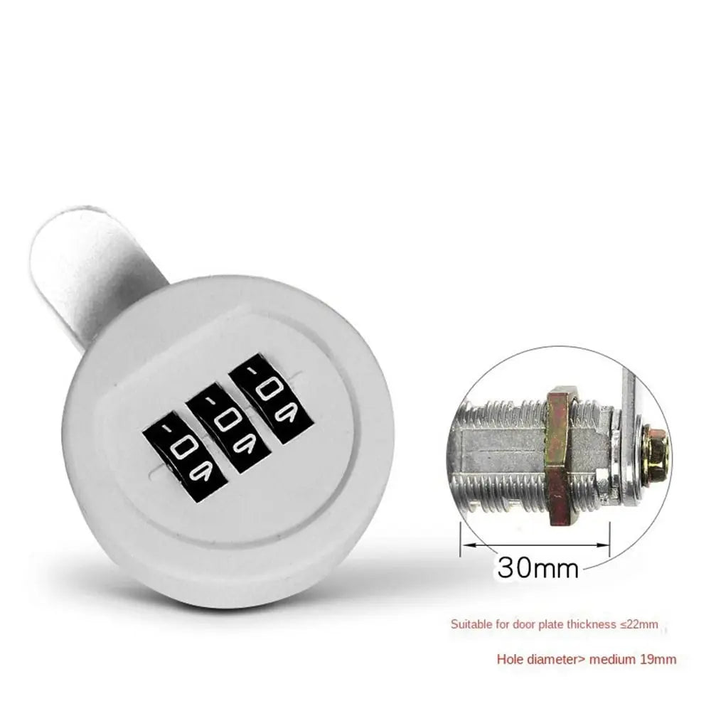 Drawer Password Lock 20/30mm Thread Length Cupboard Mailbox 3 Digital Combination Lock Anti-theft Security Furniture Hardware