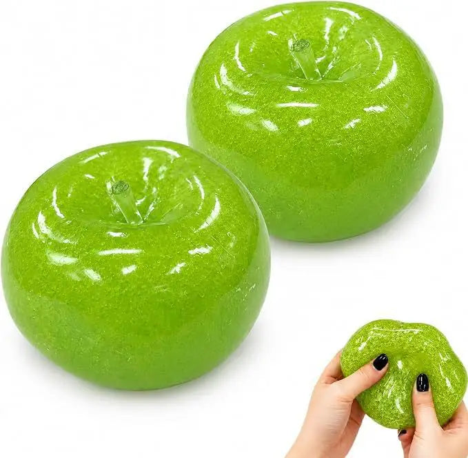 Apple Smoothie Squishy Ball Glitter Fruit Shaped Squeeze Stress Relief Sensory Fidget For Anxiety Release & Desktop Decor