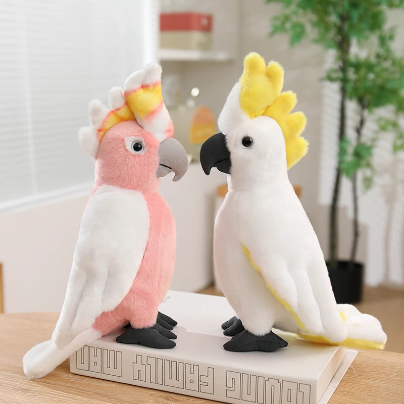 Hot Simulation Soft Toys Lifelike Grey Cockatiel Plush Toys Real Life Soft Yellow Parrot Birds Stuffed Animals Toy Dolls Gifts