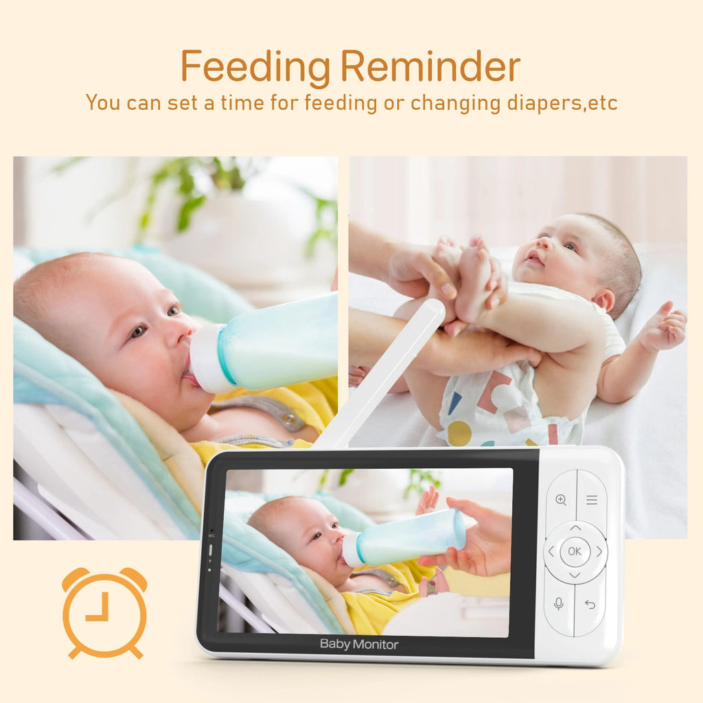 Tuya Smart Baby Monitors camera  5"1080P Display Temperature Detection APP View Control Baby Nanny 2-Way Audio Baby Cam