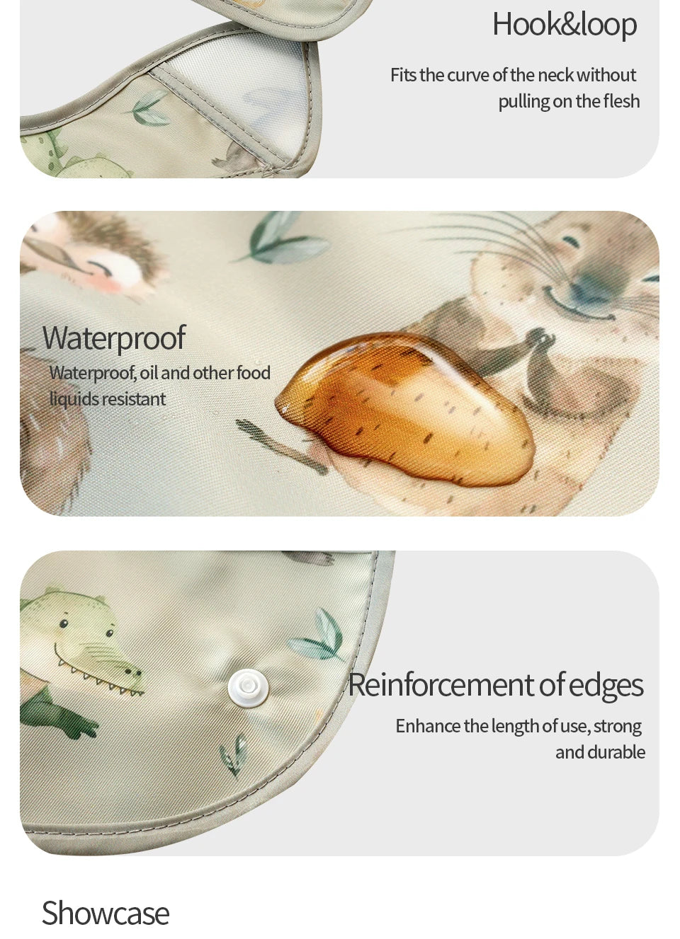 2Pcs/Set Waterproof Baby Bibs,Lively and Adorable Shoulder Design Sleeveless Smock Feeding Bib Apron