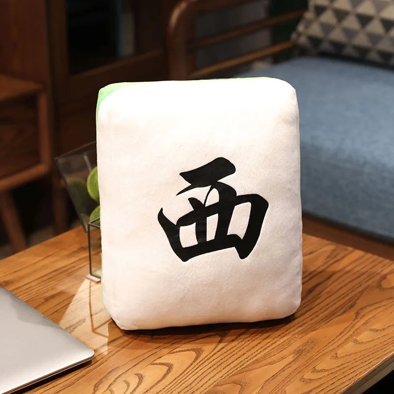 Hot 1pc Creative Mahjong Pillow Cushion Chinese Plush Toy Car Chair Backrest Mahjong Dice Funny Nap Pillow Sofa Home Decor Gift