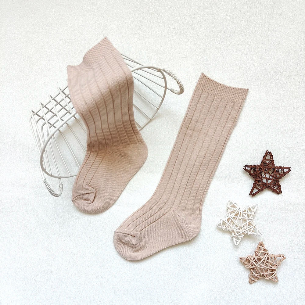 New Fashion Boys Girls Knee High Socks Cotton Breathable Stripe Kids Casual Sock Children School Uniform Socks Baby Socken Long
