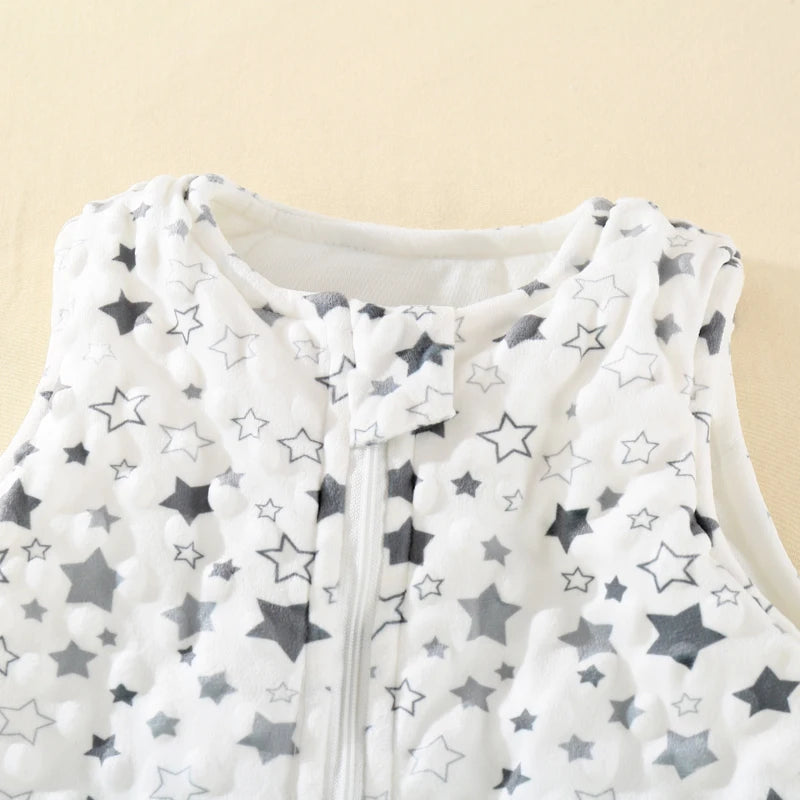 Baby Sleeping Bag 0-6m Soft and Comfortable Autumn and Winter Vest Newborn Cartoon Leg-Wrapped Sleeping Bag Baby Anti-Kick Quilt Sleeveless
