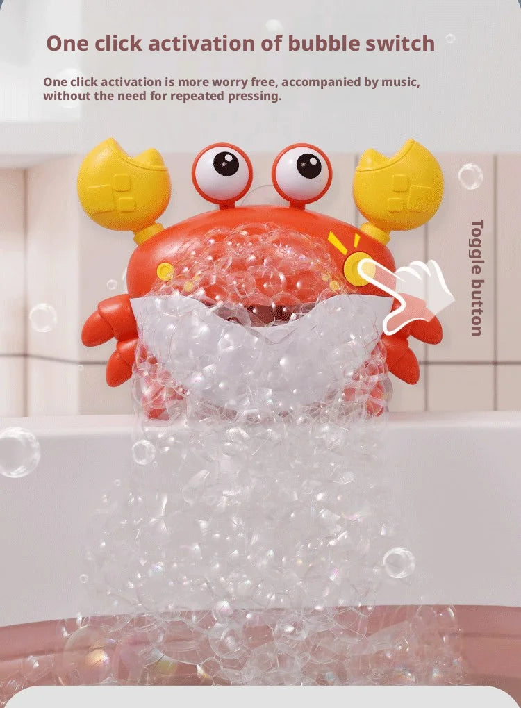 Blowing Bubble Baby Bath Toys Bathtub Soap Machine Blowing  Cute Cartoon  Crab Bathroom Swimming Pool Toys Outdoor Foam Maker