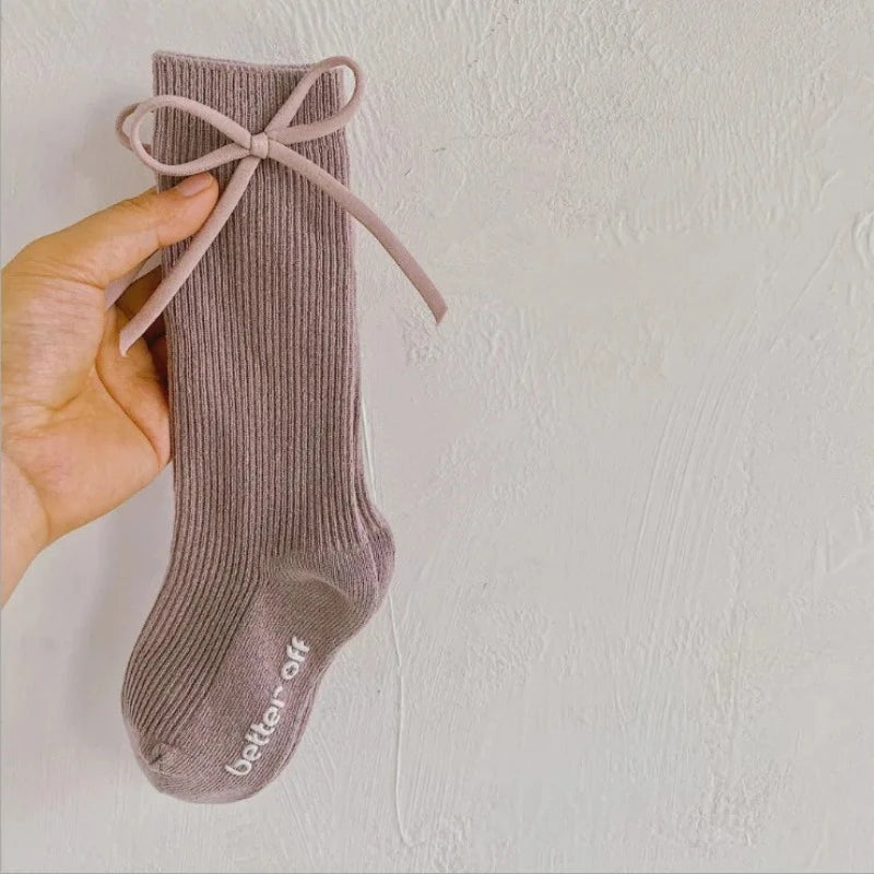 Spring And Autumn New Korean Version Of The Cute Bow Cotton Breathable Children's Non-slip Mid-calf Socks Girls Princess Socks