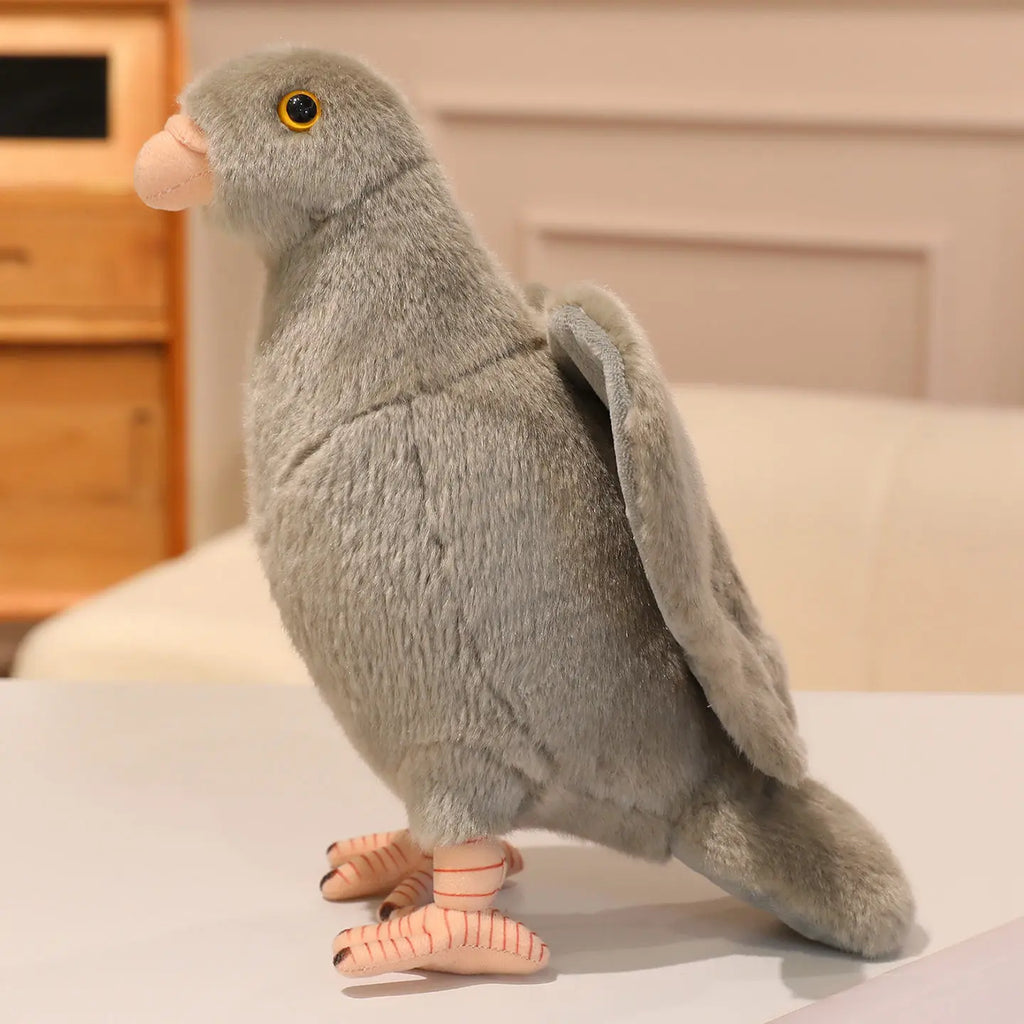 Grey White Simulation Pigeon Plush Toy Peace Dove Stuffed Animal Doll for Kids Home Decor And Photography Props