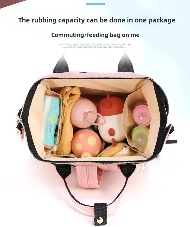 Custom Baby Name Mommy Bag Multi-functional Double Shoulder Storage Diaper Backpack for Outdoor Traveling Mom Gift