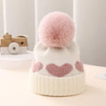 New Winter Baby Hat Double Layer Thickened Jacquard Love Heart Knitted Hat0-12Newborn Baby Knitted Hat