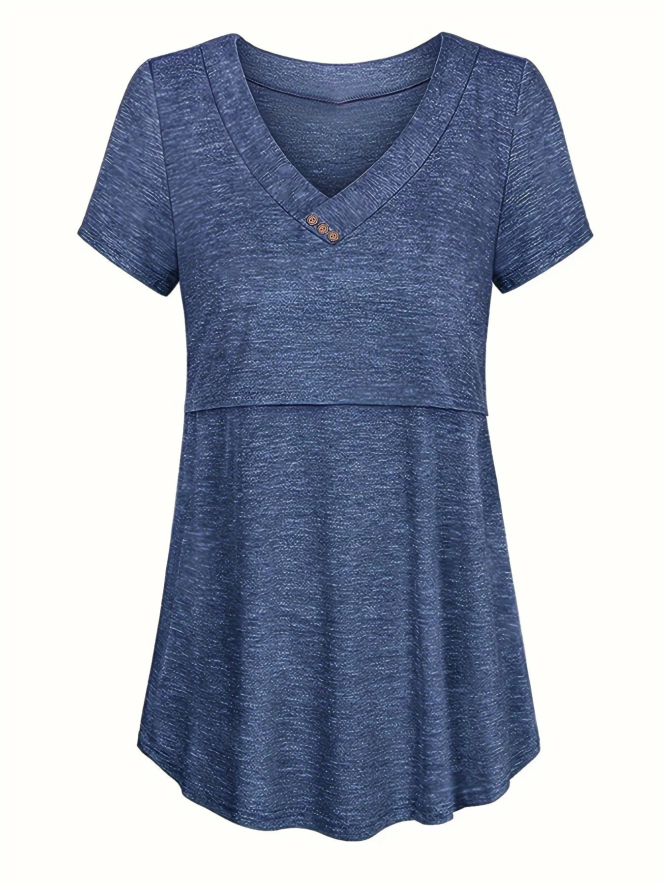 Casual Womens Maternity T-Shirt Top Summer Soild Color Short Sleeve  Tee Shirt Crew Neck Basic Nursing Tops Comfort Tee