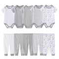 Simple Baby Unisex 10-Pack Clothing Set Cotton Soft Newborn Boy Girl Bodysuits+Pants Suit Short Sleeve Trousers Infant Clothes