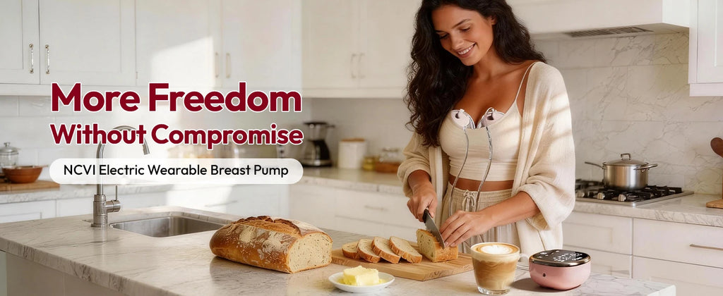NCVI Electric Breast Pump, with Wearable Cups,4 Modes 9 Levels,Quiet &  Portable Rechargeable for Breastfeeding Moms