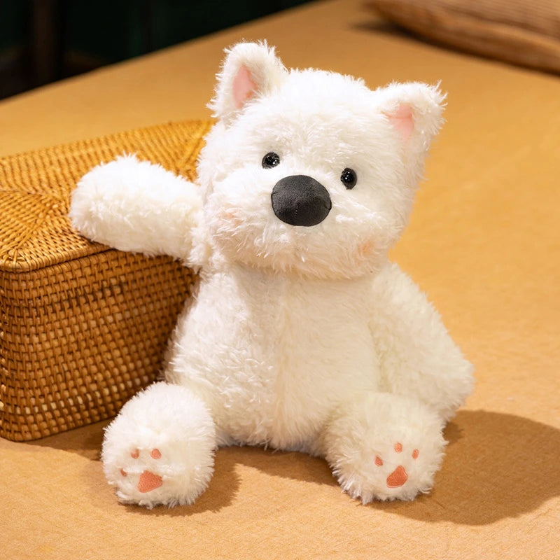 Hot 33/45cm Cute Plush West Highland Dog Plush Toy White Terrier Dolls Stuffed Soft Dog Pillow Kawaii Toy For Birthday Xmas
