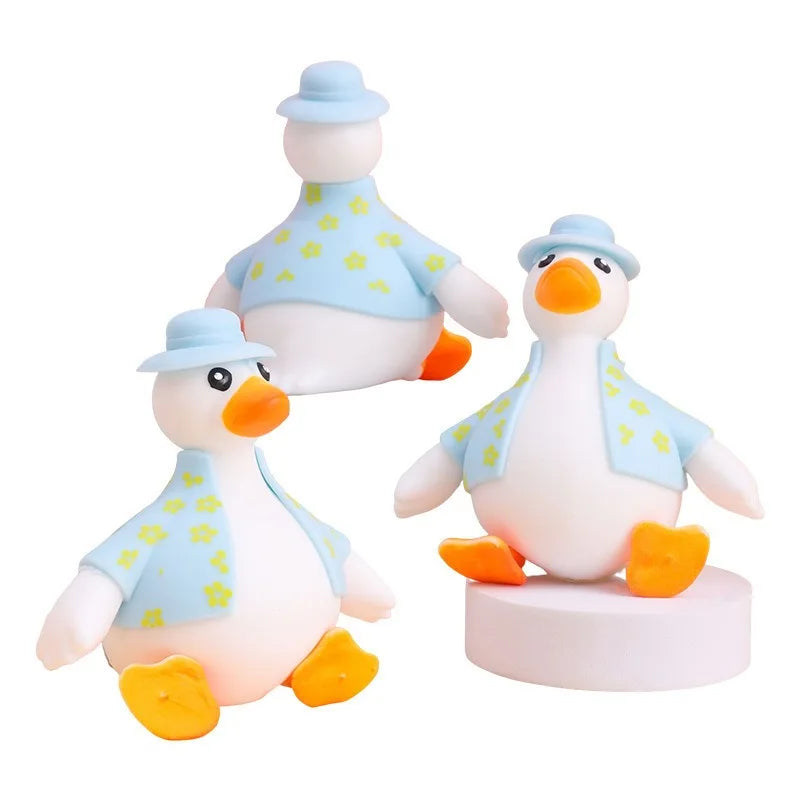 Duck Squishy Toy – Cute Fluffy Duckling Shape, Squeeze to Relieve Stress, Portable Size, Unzip Flower Feature,Fun for All Ages