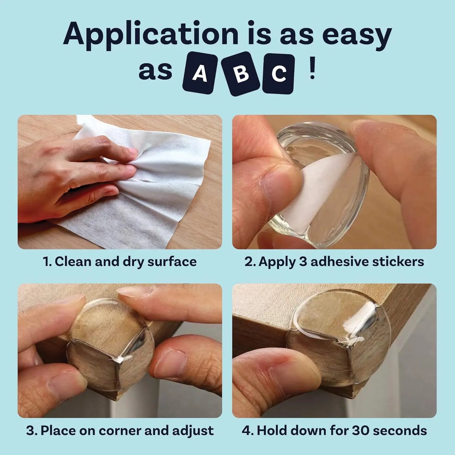 Transparent Corner Guards & Edge Safety Bumpers - Clear Baby Proofing Protectors for Wood, Metal, Glass Tables (12 Pcs)