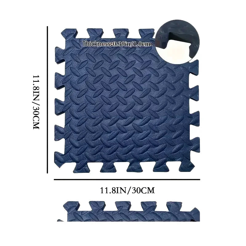 Interlocking Baby Play Mat 1cm Thick EVA Foam 30x30cm Tile Leaf Grain Design, 6 Or 12 Pack