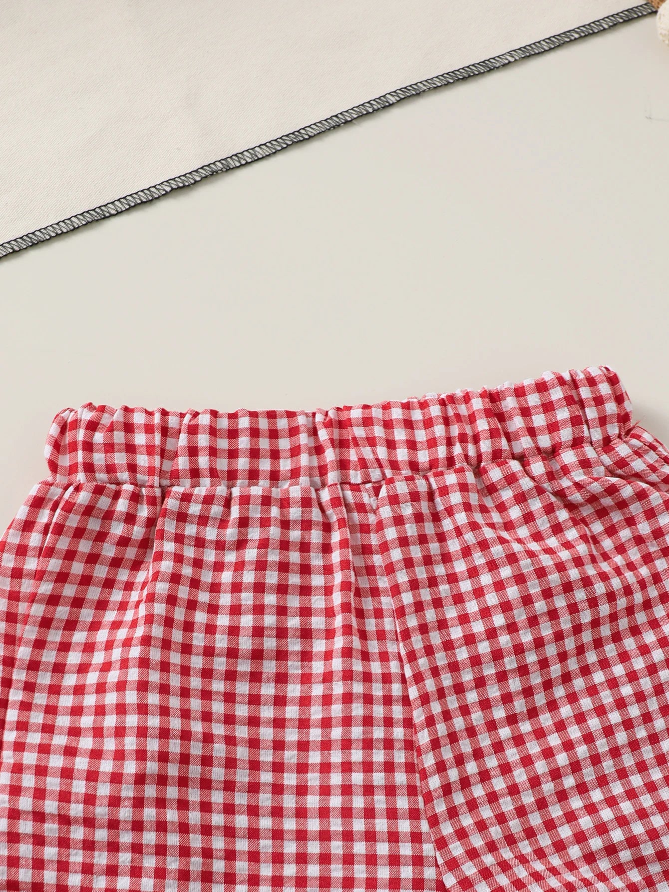 0-3 Year Girl's Summer set with checkered small bow top and pants 2Pcs/Set for Toddler Baby girl'r Fashion Set and Baby clothing