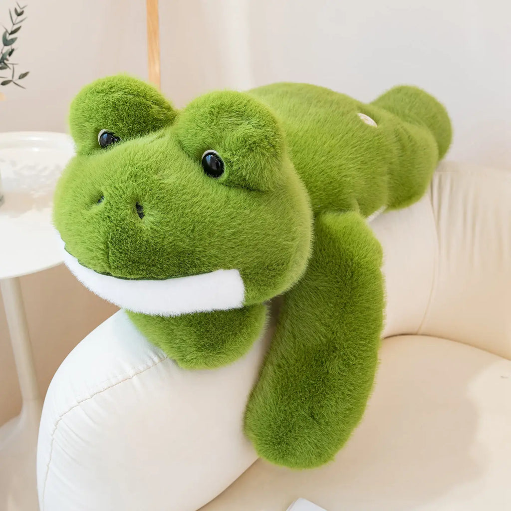 Hot Simulation Giant Frog Plush Toy Stuffed Animals Plushies Green Lying Frogs Throw Pillow Cushion Home Deco For Kids Gift