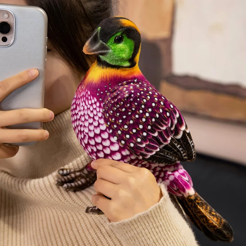 New Pretty Printing Simulation Guinea Fowl Plush Toys Cotton Stuffed Colorful Bird Doll Funny Desktop Pet Room Decor Nice Gift