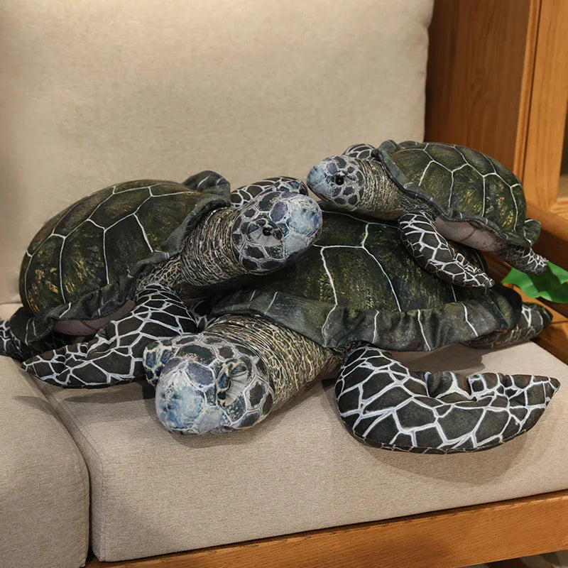 Simulation Sea Turtle Plush Toy Kawaii Soft Stuffed Tortoise Animal Home Decor & Birthday Gift for All Ages