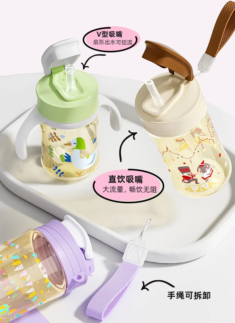 Suitable for third-generation pigeon bottle conversion, cup lid, pigeon handle/wide caliber straight drinking straw,gravity ball