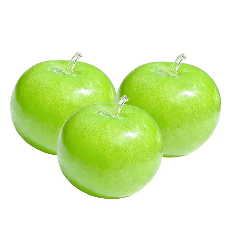 1/2/3/5PCS Realistic Artificial Green Apple Squishy Toy Soft Slow Rebound Stress Relief Squeeze Toy For All Ages Desktop Decor