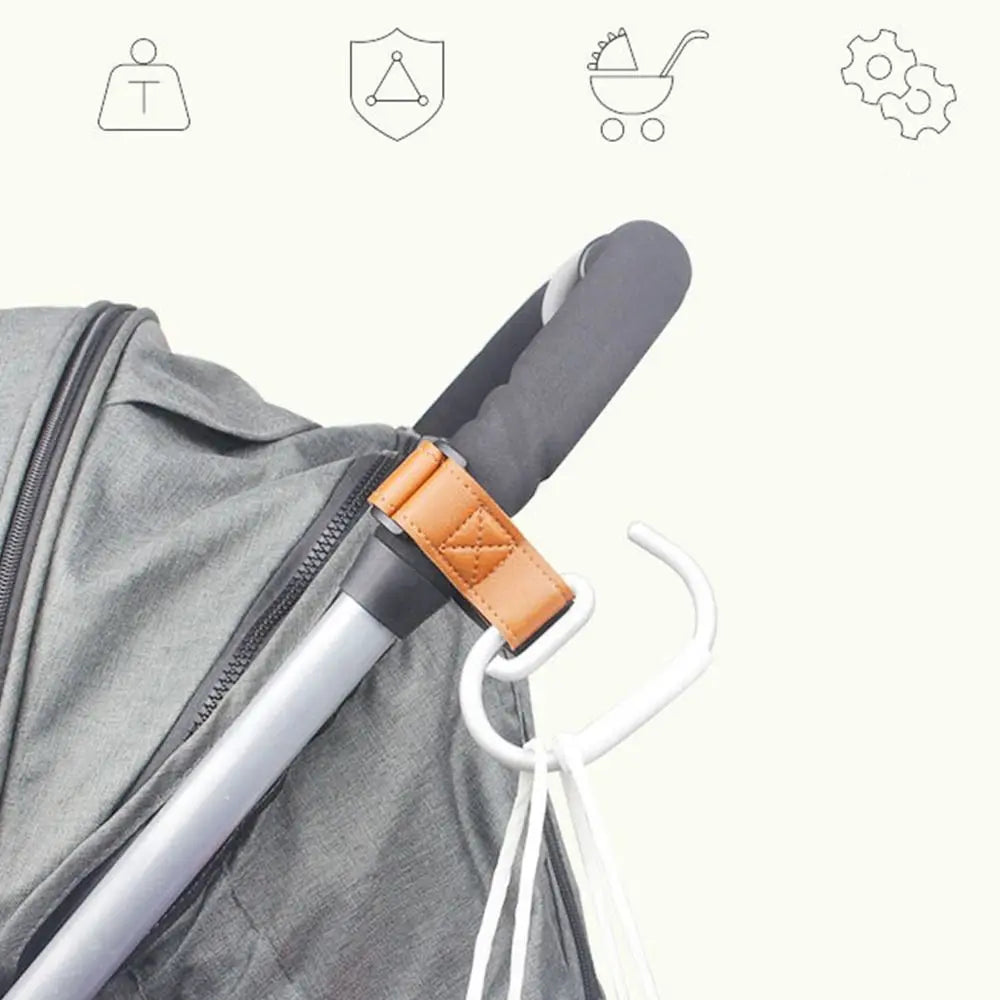 PU Baby Stroller Hooks Solid Color Cart Organizer Hanging Hook Stroller Accessories Cartoon Stroller Accessories Baby