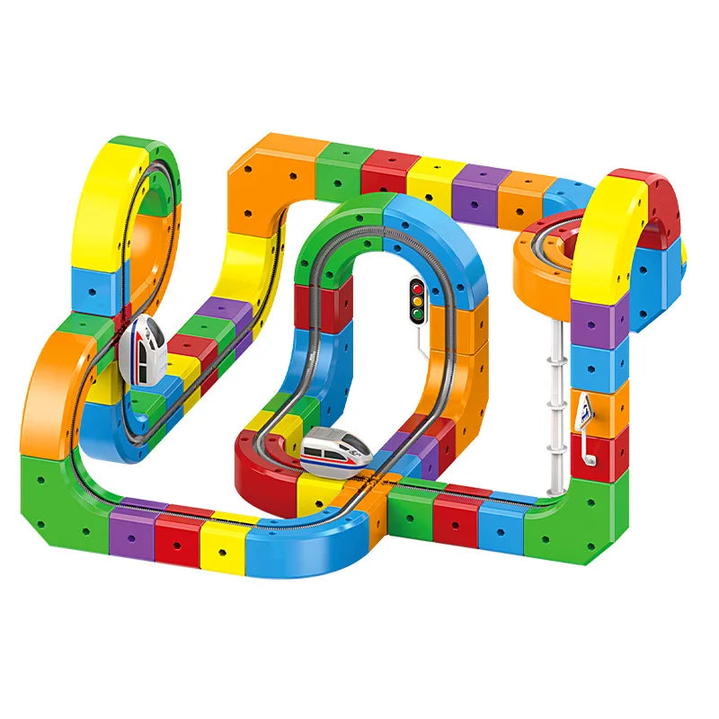 3D Electric Train Set Magic Flexible Race Track for Kid Track with Anti Gravity Car STEM Educational Building Toy Boys Girls Bir