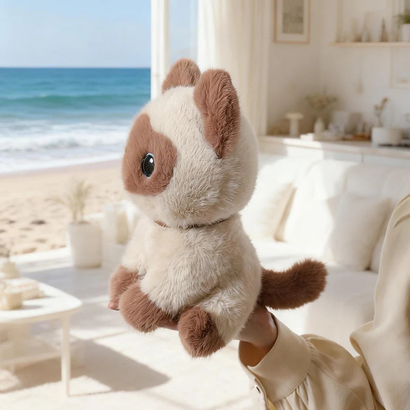 Nice Sitting Pose Kitten Plush Toys Soft Fluffy Cartoon Pet Cat Doll Lovely Office Desktop Decor Funny Gift To Family Accompany