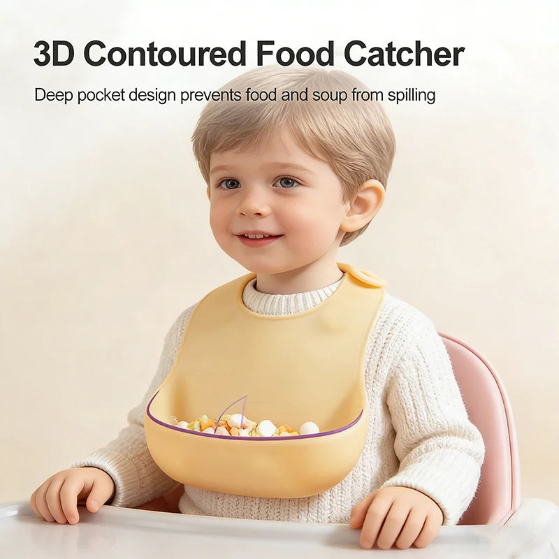 AVENT Silicone Baby Bib 3D Honeycomb Ultra-Thin Breathable 6-Level Adjustable Neck Strap Can Be Boiled/Steamed/UV/Dishwasher
