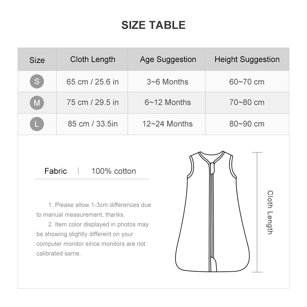 0-24 Months Baby Sleeping Bag Summer Thin Layer Sleep Sacks 0.5Tog One-Piece Sleepwear Beige Wheat Printed Anti-Kick Blanket