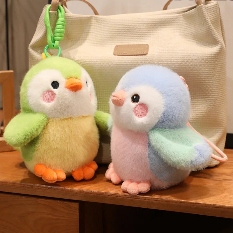 Wholesale 16cm Fluffy Pretty Bird Doll Cartoon Kawaii Pet Plush Toy Lifelike Little Pendants Car Bags Decor Keychain Kid Gift