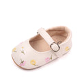 Baby Girl Princess Shoes High Quality Soft PU Embroidery Flower TPR Sole Anti-slip for Toddler Girl 0-18 Months New Fashion