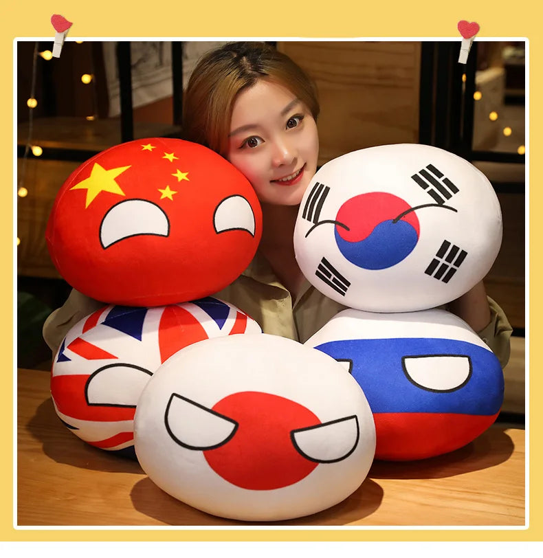 Hot  10/30/50cm Polandball Country Ball Toy Plush Pendant Plush Doll Countryball Ussr Usa France Russia Uk Japan Germany  Italy